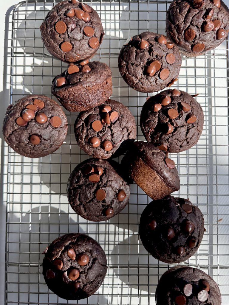 Veggie Packed Double Chocolate Muffins by What Great Grandma Ate - FoodSocial