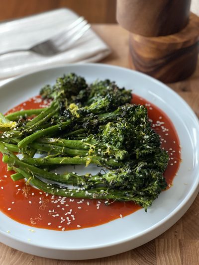 Roasted Broccolini with Gochujang Sauce