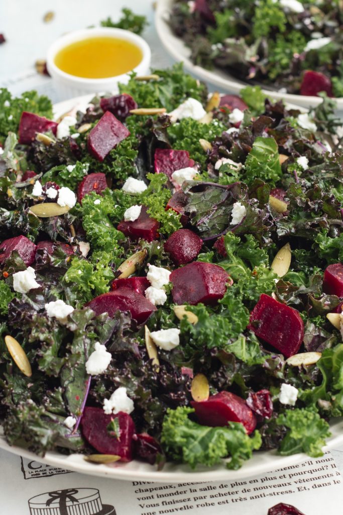 Kale Salad with Beets and Orange Vinaigrette by Priscilla Lawrence - FoodSocial