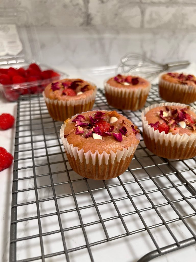 Raspberry White Chocolate Chip Muffins by Made With Sazon - FoodSocial