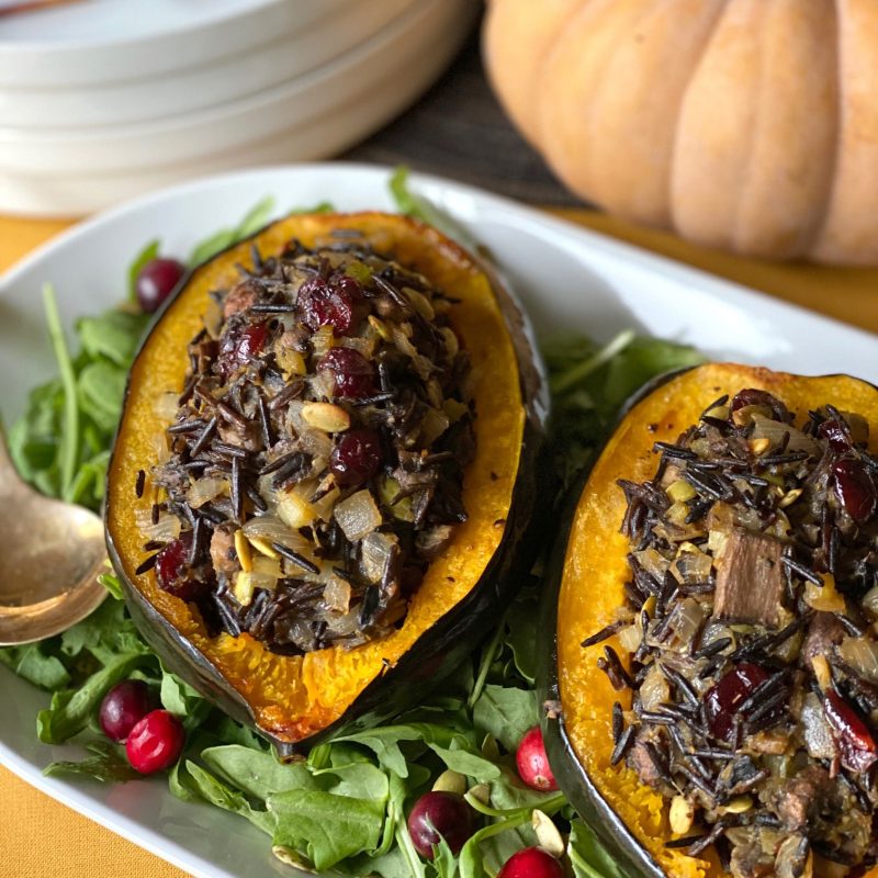 Celebration Wild Rice-Stuffed Acorn Squash by Reed Dunn - FoodSocial
