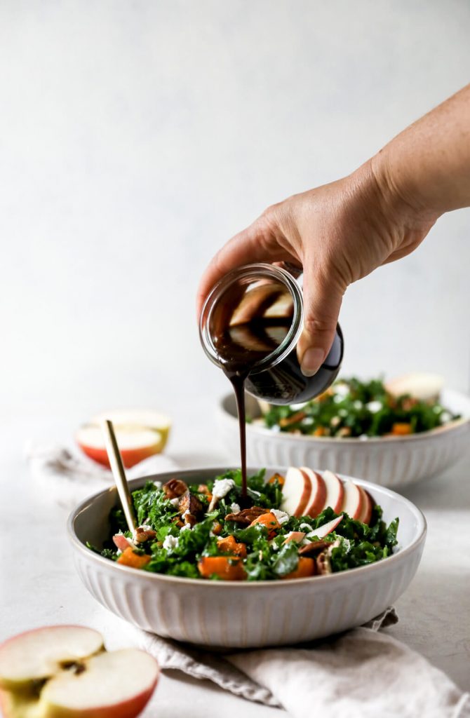 Healthy Massaged Kale Salad with Roasted Butternut Squash by Jessi's Kitchen - FoodSocial