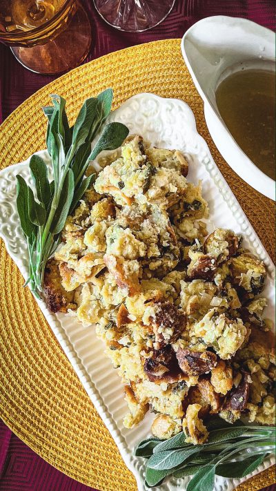 No-frills Thanksgiving Stuffing with Sourdough, Sage and Shallots