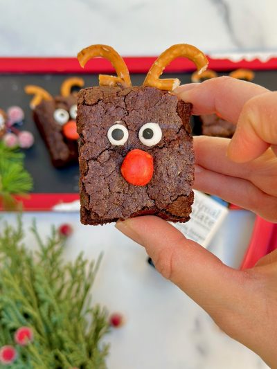 Easy Vegan Reindeer Brownies