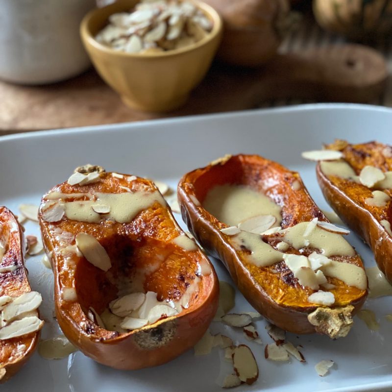 Roasted Honeynut Squash with Almond Maple Sauce by Reed Dunn - FoodSocial