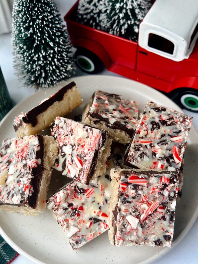 Gluten Free and Vegan Peppermint Bark Shortbread Bars by leahxglutenfree - FoodSocial