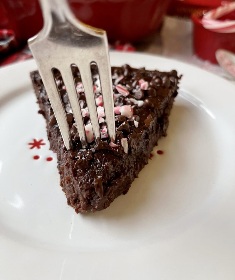 Candy Cane Lane Chocolate Fudge Brownie Pie (Vegan, Top 8 Free) by foodallergymoms_andmore - FoodSoc