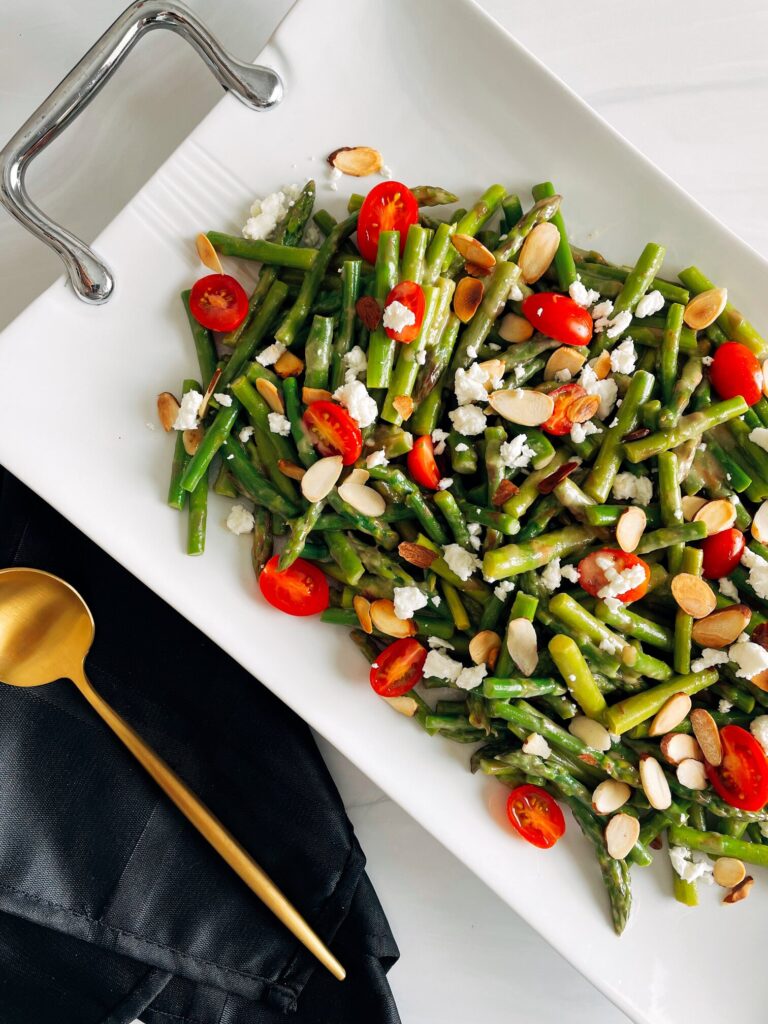 Asparagus Salad with Goat Cheese & Almonds by Spoons N Spices - FoodSocial