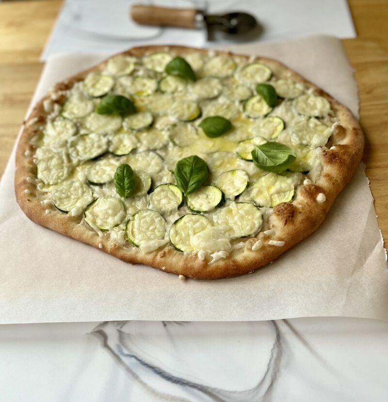 Zucchini Garlic White Pizza (Vegan, Nut-Free) by foodallergymoms_andmore - FoodSocial