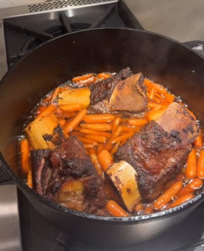 One-Pot Sweet + Spicy Short Ribs + Carrots