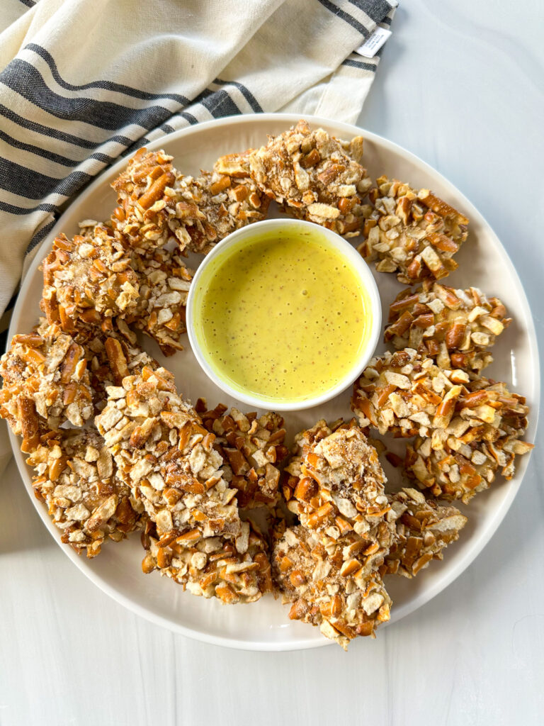 Pretzel Chicken Bites with Honey Mustard by Spoons N Spices - FoodSocial