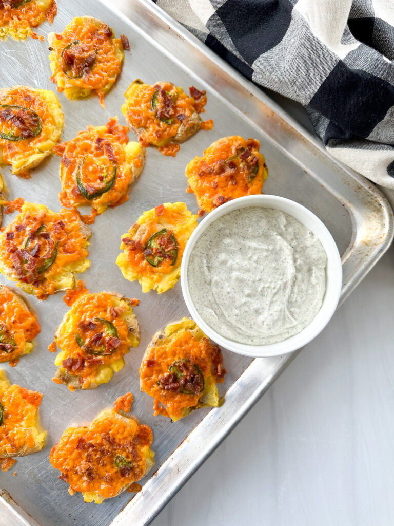 Jalapeno Popper Smashed Potatoes with Ranch by Spoons N Spices - FoodSocial
