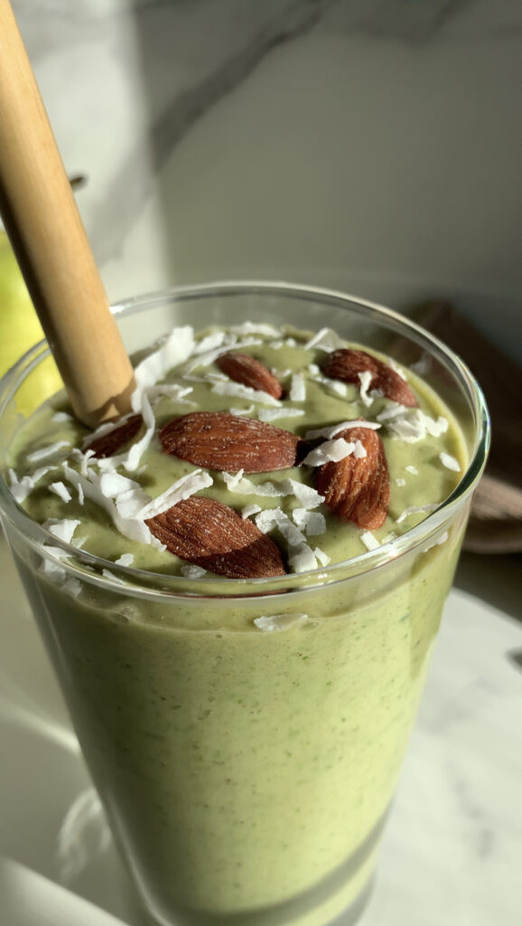 Pear Almond Butter Smoothie by Chloe's Creative Kitchen - FoodSocial