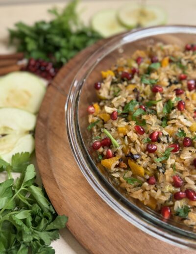 Pomegranate, Apple, and Squash Stuffing (GF/DF/Vegan Option)