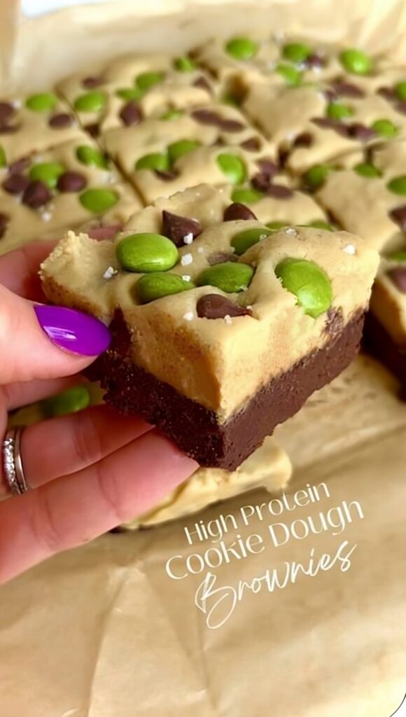 High Protein Cookie Dough Brownies by colleenshealthylife - FoodSocial