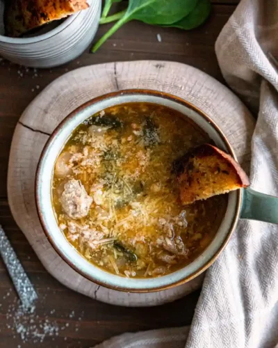 Escarole,  Bean and Italian Sausage Soup