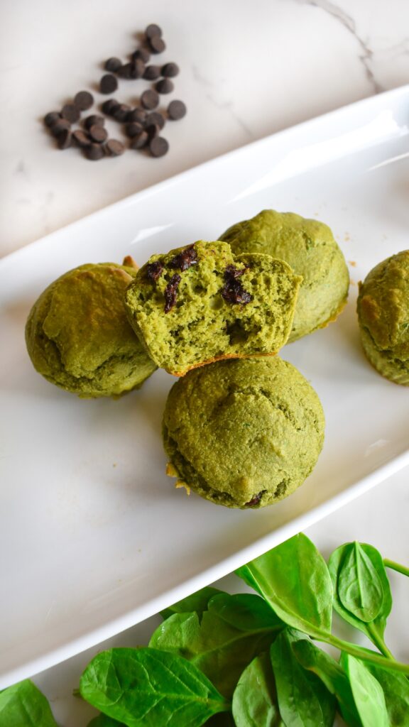 Spinach Chocolate Chip Protein Muffins by joyfuleatsnbeats - FoodSocial
