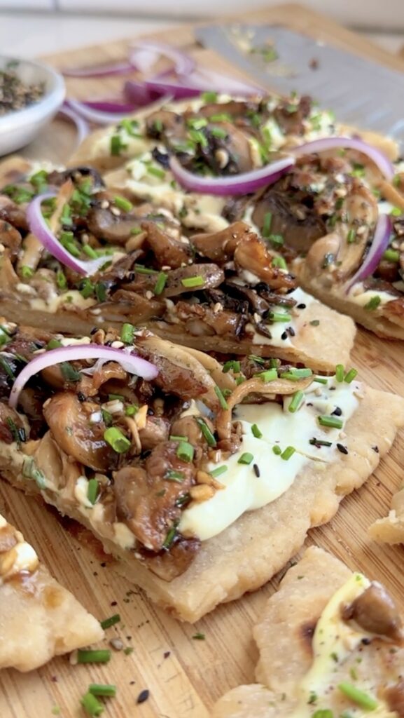 Roasted Mushroom Flatbread (Gluten Free) by Back Porch Paleo - FoodSocial