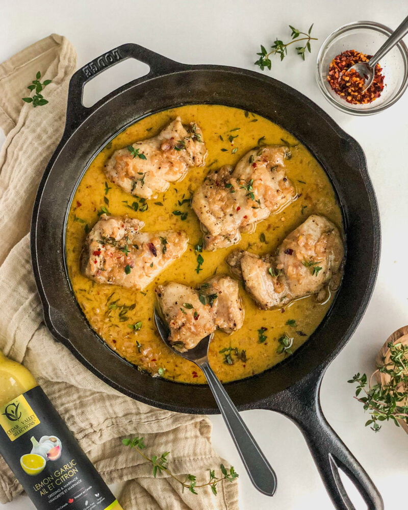 One Skillet Lemon Garlic Chicken Thighs by Priyanka Nadkarni - FoodSocial