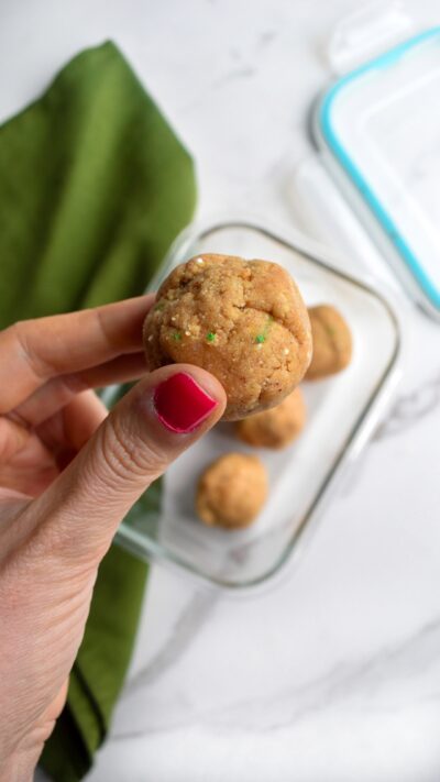 Peanut Butter Sprinkle Cookie Dough Bites