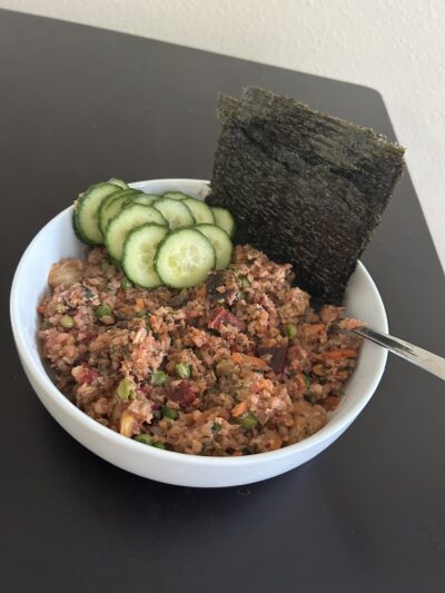 buffalo sardine & oyster sushi bowls