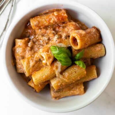 Really Good Three Cheese Baked Ziti (One Pan!)