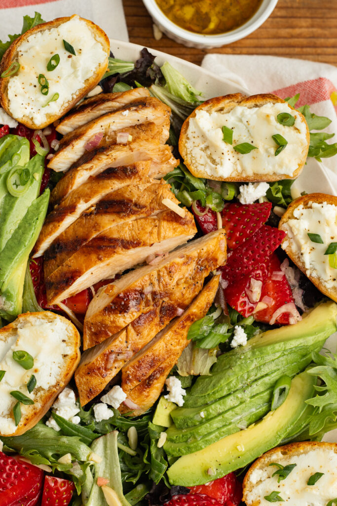 Grilled Chicken Salad with Goat Cheese Crostini by Priscilla Lawrence - FoodSocial