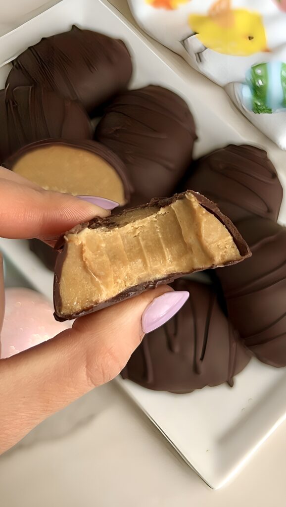 High Protein Reese’s Eggs by colleenshealthylife - FoodSocial