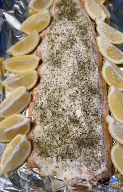 Oven Baked Creamy Herb Salmon (Gluten-Free, Dairy-Free, Egg-Free, Nut-Free)