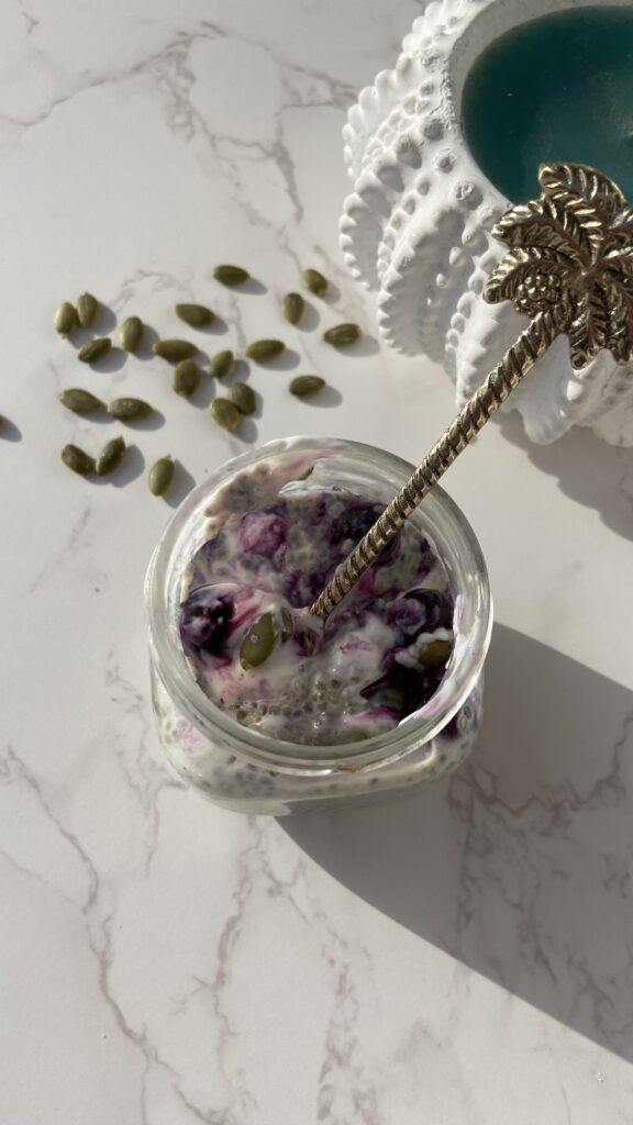Vanilla Blueberry Chia Pudding by Chenoa Hill - FoodSocial