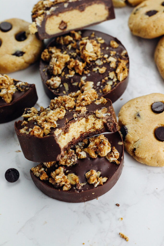 Protein Cookie Dough Chocolate Cups (grain-free) by Kat Condon - FoodSocial