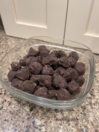 LMNT chocolate covered protein caramels