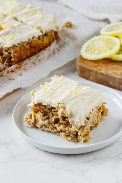 Lemon Baked Oatmeal Bars (gf/vegan)