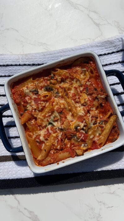 Tuna Tomato Pasta Bake