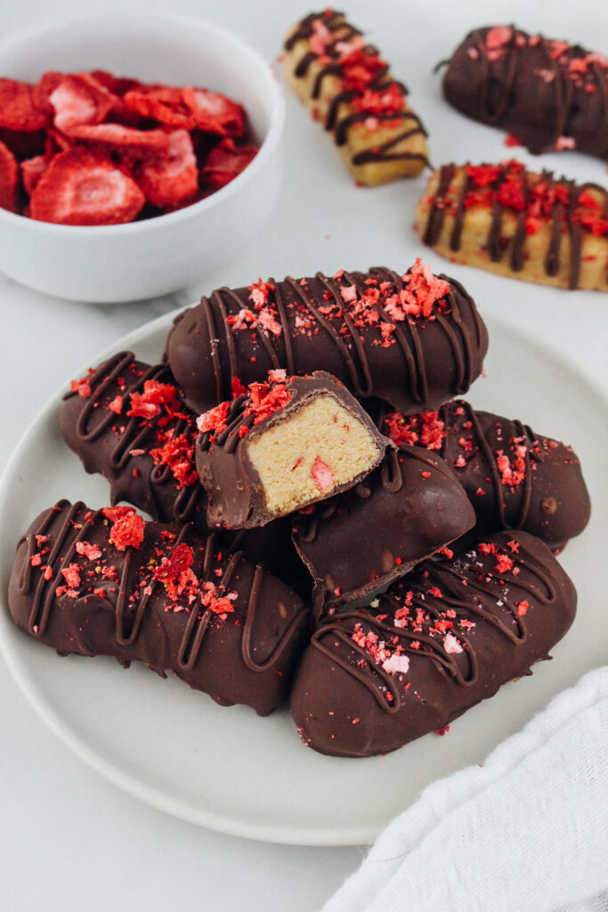 Strawberry Shortcake Protein Bars (gf/vegan) by Kat Condon - FoodSocial