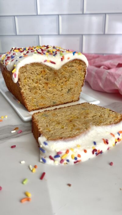 Funfetti Protein Bread! (Gluten free, dye free)