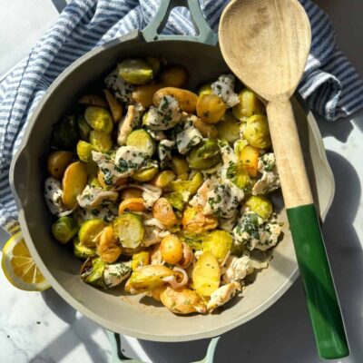 One Pan Chicken and Brussels Sprouts Skillet (Gluten free)