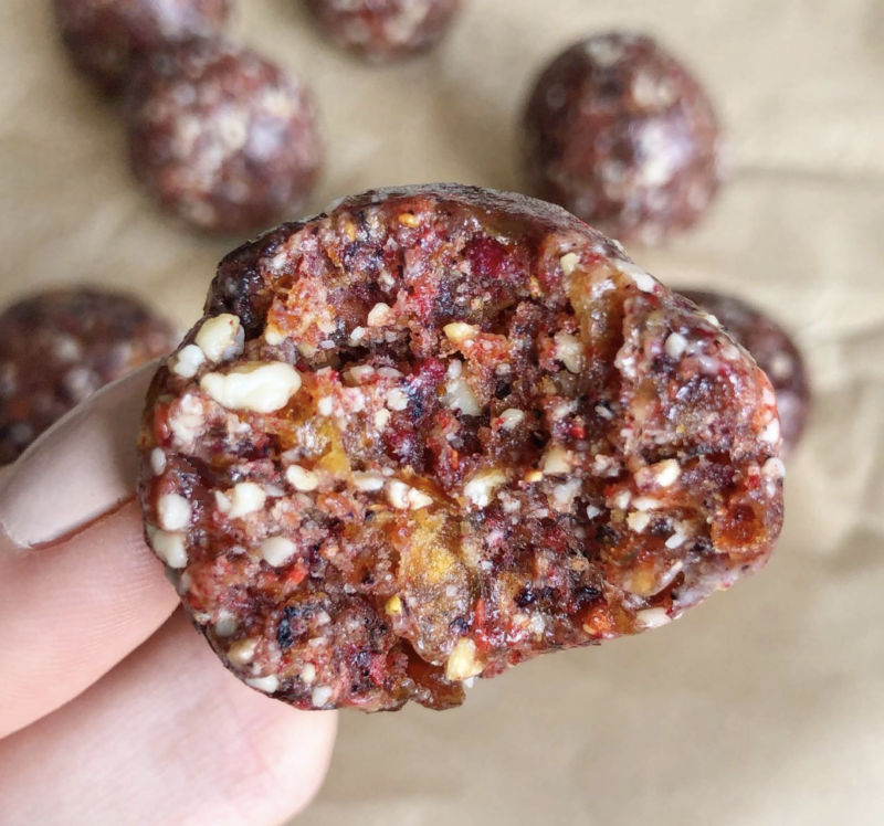 Mixed Berry Energy Bites by Lara Salamone - FoodSocial