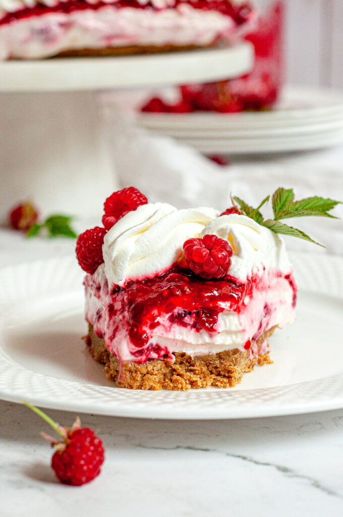 Vegan Raspberry Cheesecake (Gluten-Free) by Caked By Katie - FoodSocial