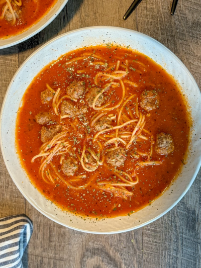 Spaghetti and Meatball Soup