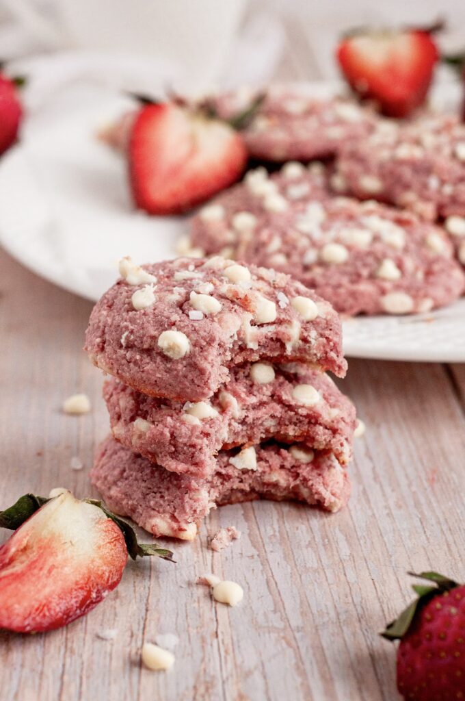 Vegan Strawberry Cookies (Gluten-Free) by Caked By Katie - FoodSocial