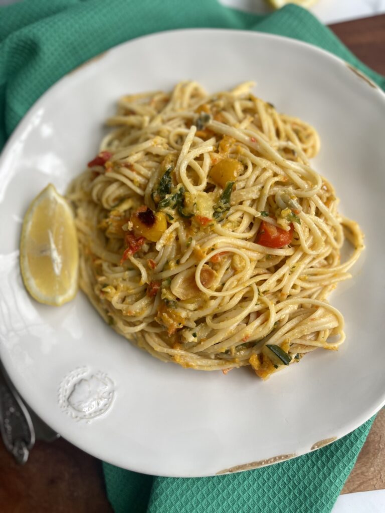 Creamy Roasted Vegetable Pasta (Vegan) by foodallergymoms_andmore - FoodSocial