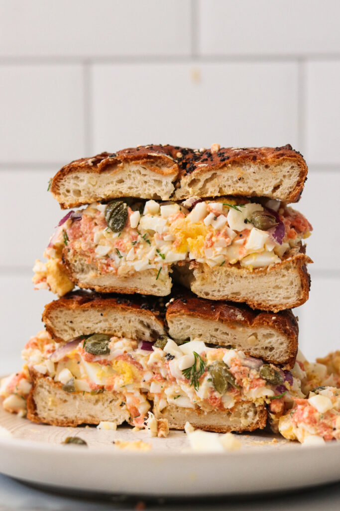 Chopped Smoked Salmon Egg Salad Bagel by What Great Grandma Ate - FoodSocial
