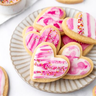 Watercolor Heart Valentine’s Day Cookies