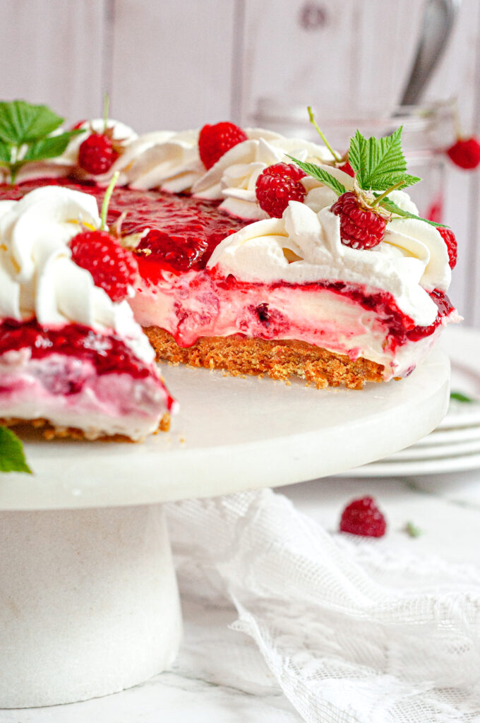 Vegan Raspberry Cheesecake (GlutenFree) by Caked By Katie FoodSocial