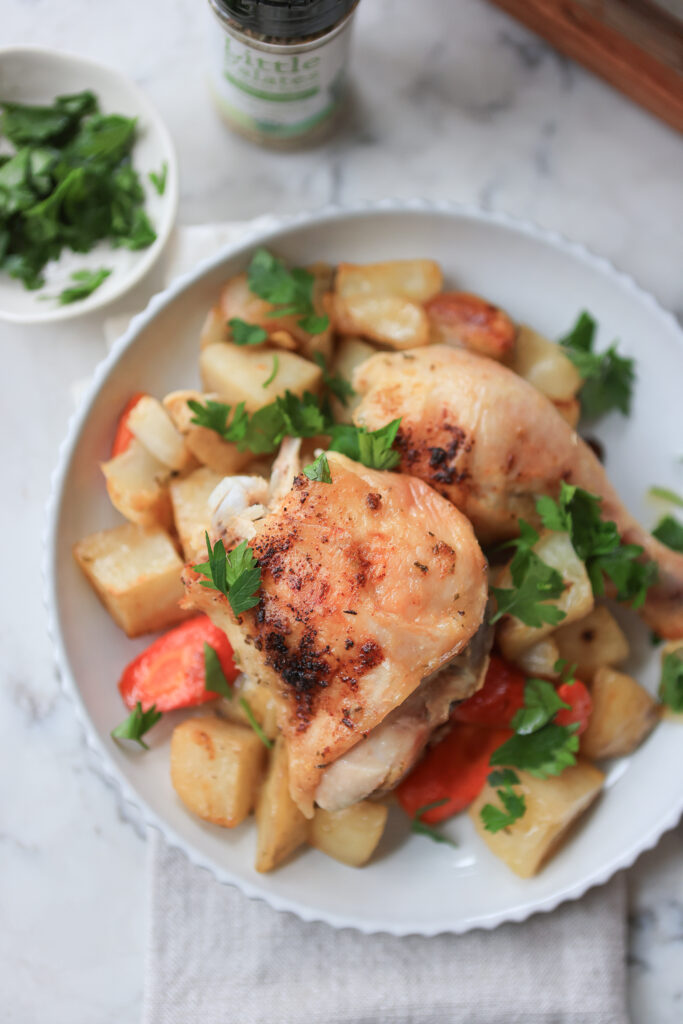 Easy and Flavorful One Pan Roast Chicken and Vegetables by Primal Palate - FoodSocial