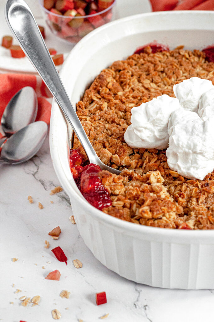Gluten-Free Rhubarb Crisp (Vegan) by Caked By Katie - FoodSocial