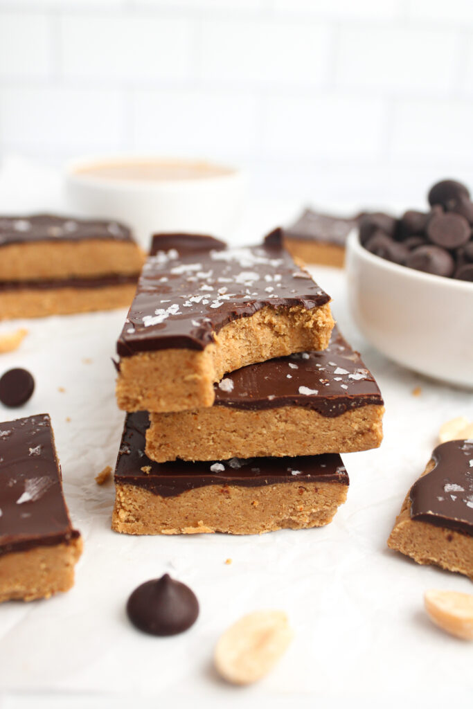 Chocolate Peanut Butter Protein Bars by Chloe's Creative Kitchen - FoodSocial