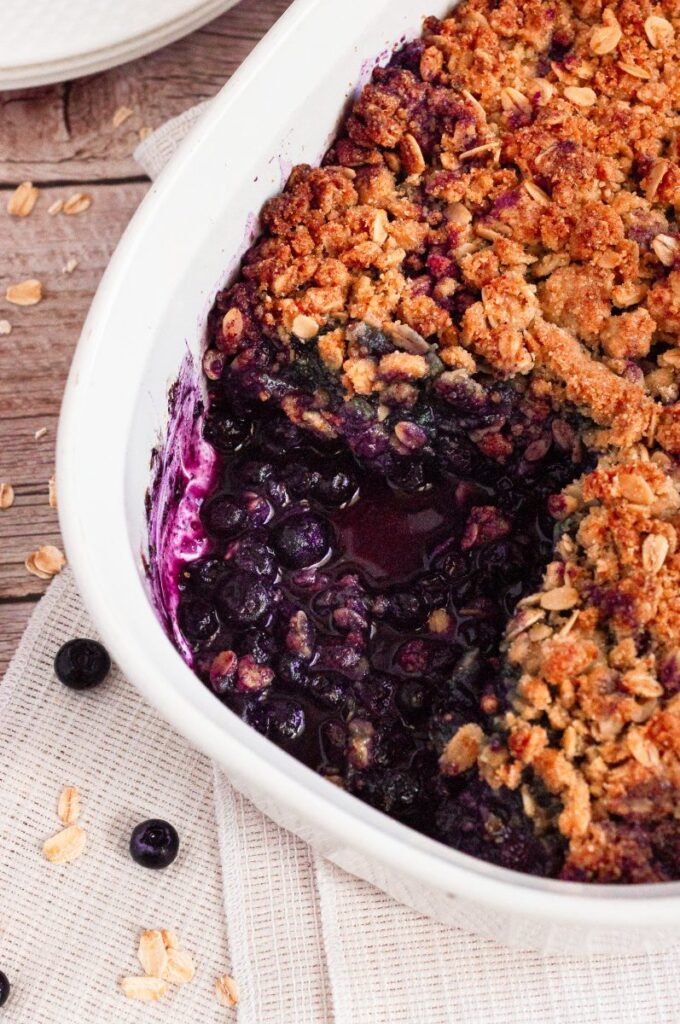 Gluten-Free Blueberry Crisp by Caked By Katie - FoodSocial