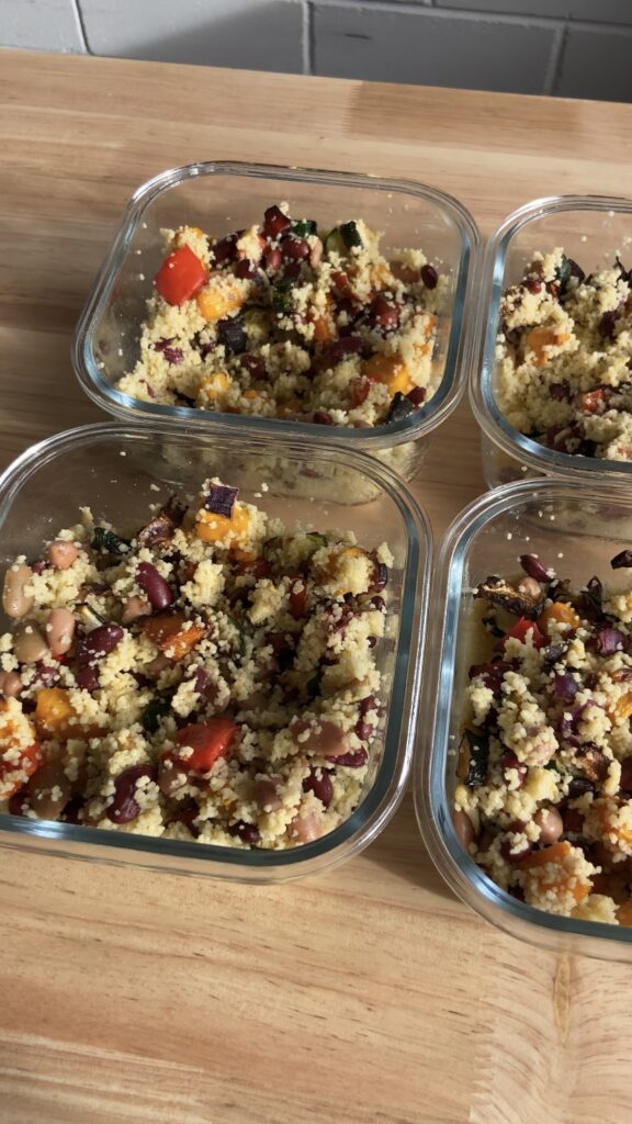 Roast Vegetable Couscous Salad (+ maple mustard dressing) by Chenoa Hill - FoodSocial